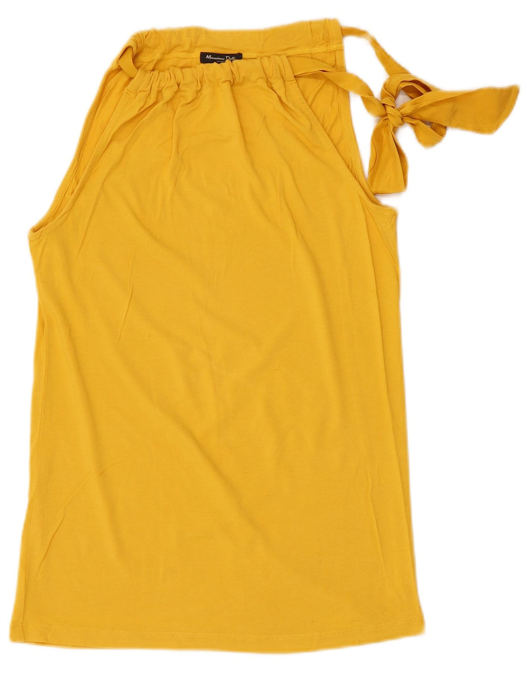 Massimo Dutti Dame Halter Top UK 14 Large Yellow
