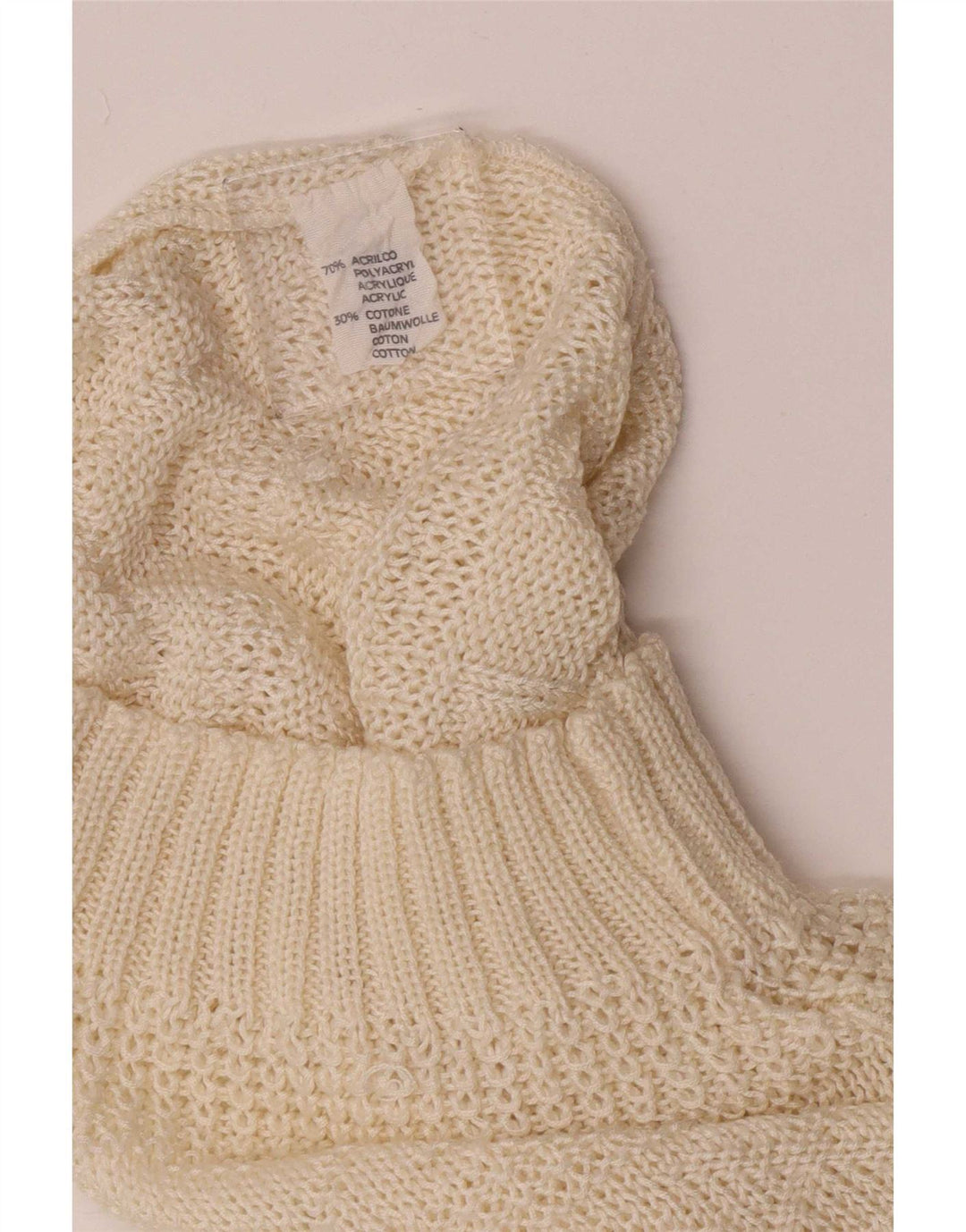 Vintage Womens Regular Fit Jumper Sweater UK 12 Medium Off White