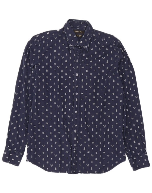 Massimo Dutti Herreskjorte Medium Navy Blue Floral