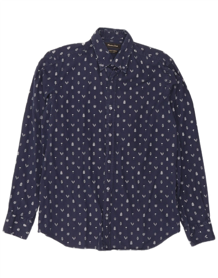 Massimo Dutti Herreskjorte Medium Navy Blue Floral