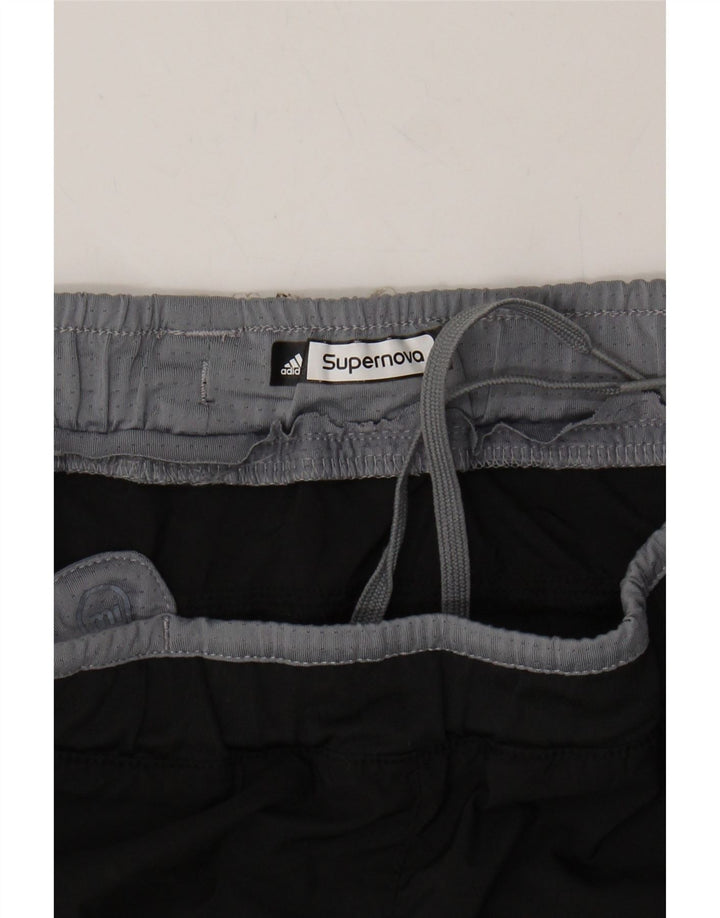 ADIDAS Womens Supernova Sport Shorts UK 14 Large  Black Vintage Adidas and Second-Hand Adidas from Messina Hembry 