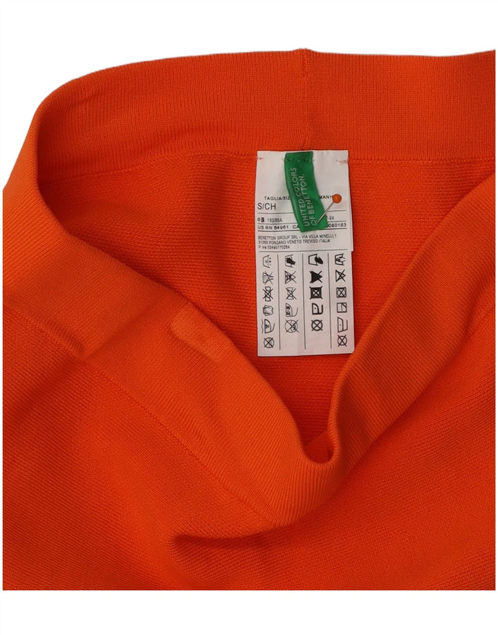 BENETTON A-line nederdel til kvinder Small W26 Orange Viscose