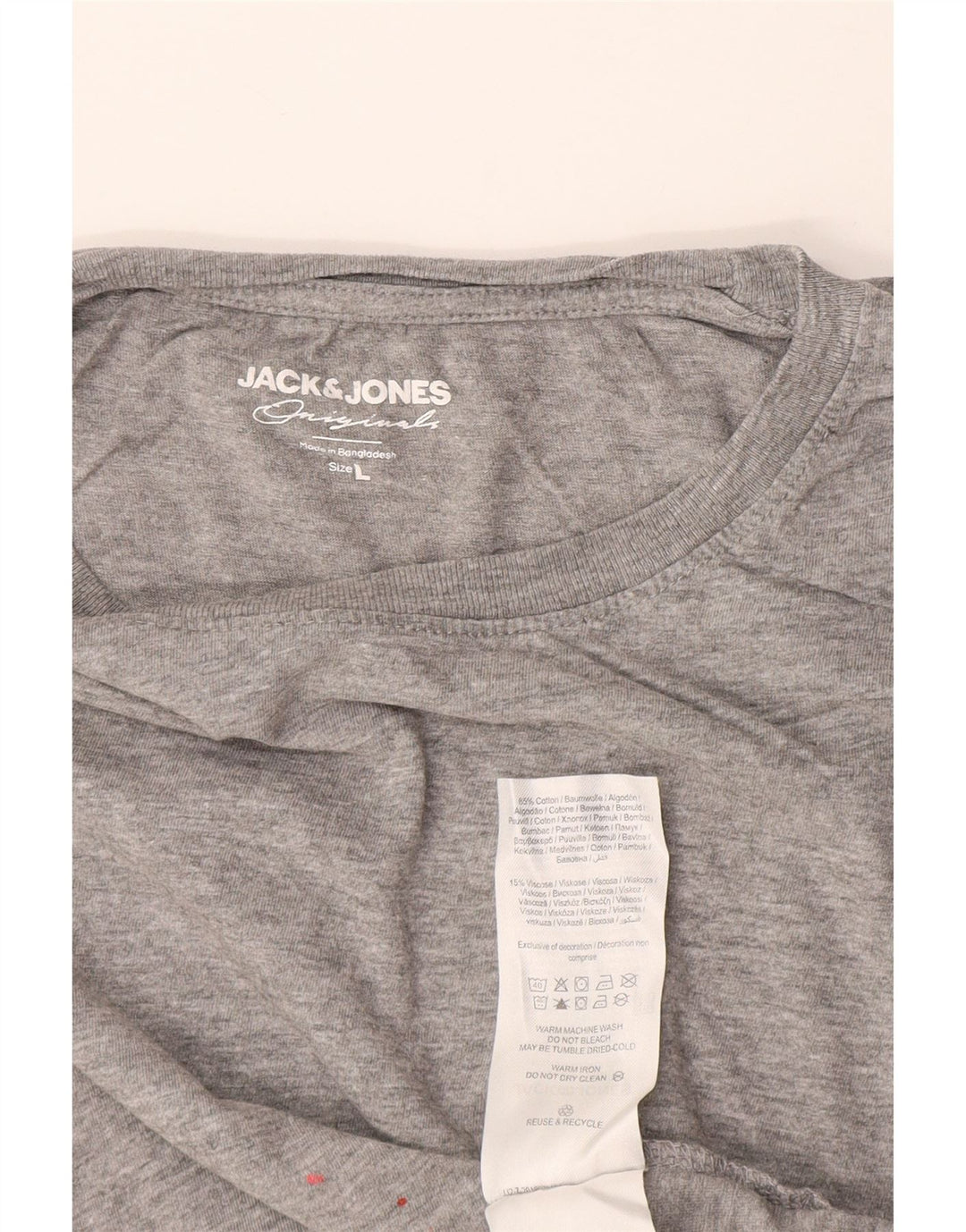 Jack & Jones Herre T-Shirt Top Stor Grå Flecked Bomuld