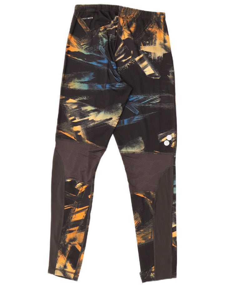 Reebok kvinders abstrakt mønster Leggings UK 12/14 Medium Black