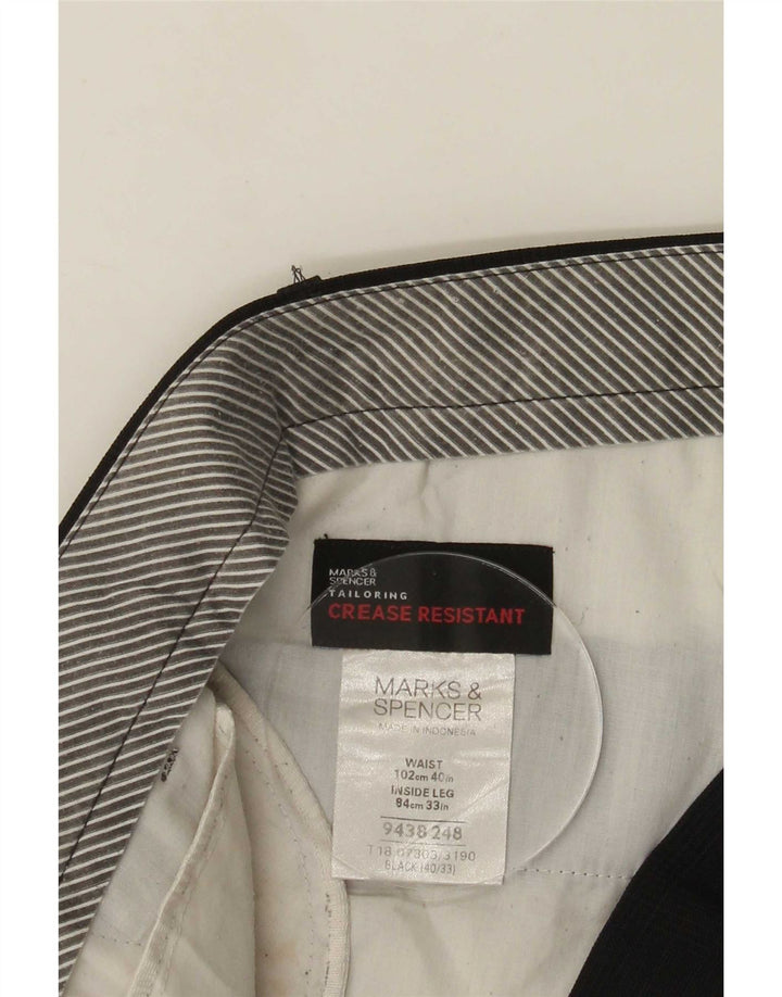 Marks & Spencer Straight Suit Bukser til mænd W40 L33 Sort polyester