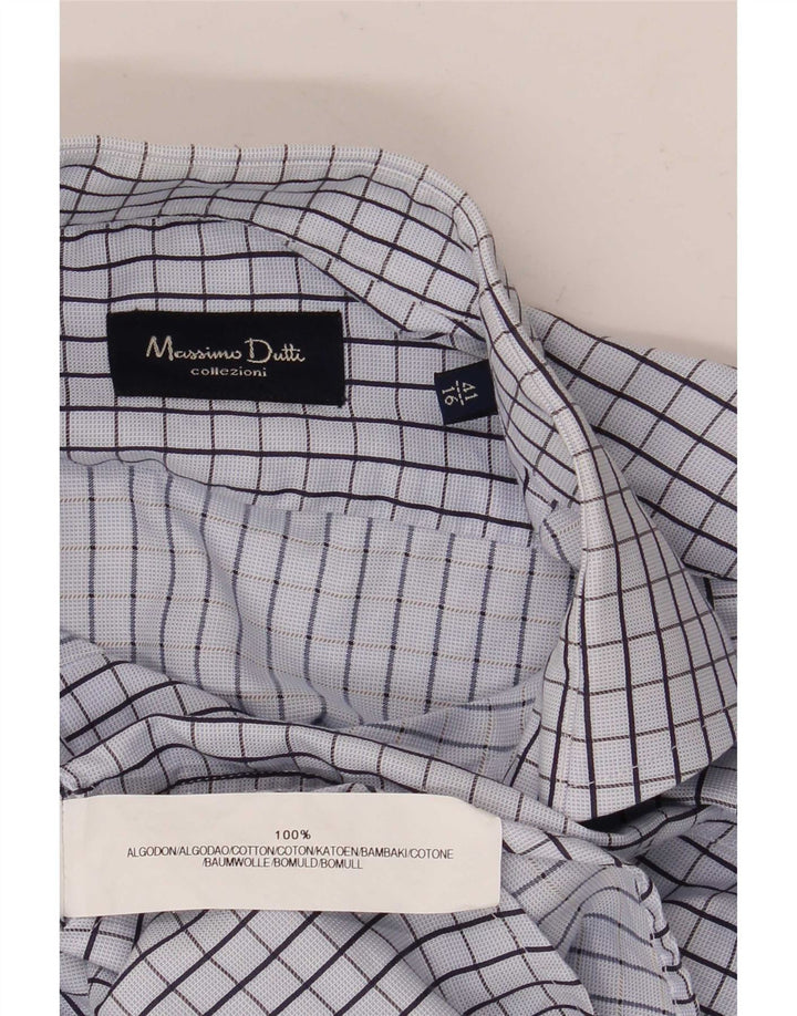 Massimo Dutti Herre formel skjorte str. 41 16 Stor blå ternet bomuld