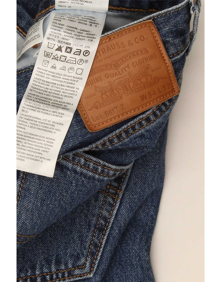 Levi's Herre 551 lige jeans W34 L29 blå bomuld