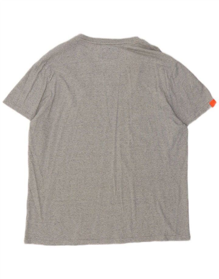 Superdry T-shirt top til kvinder 3XL gråstribet bomuld