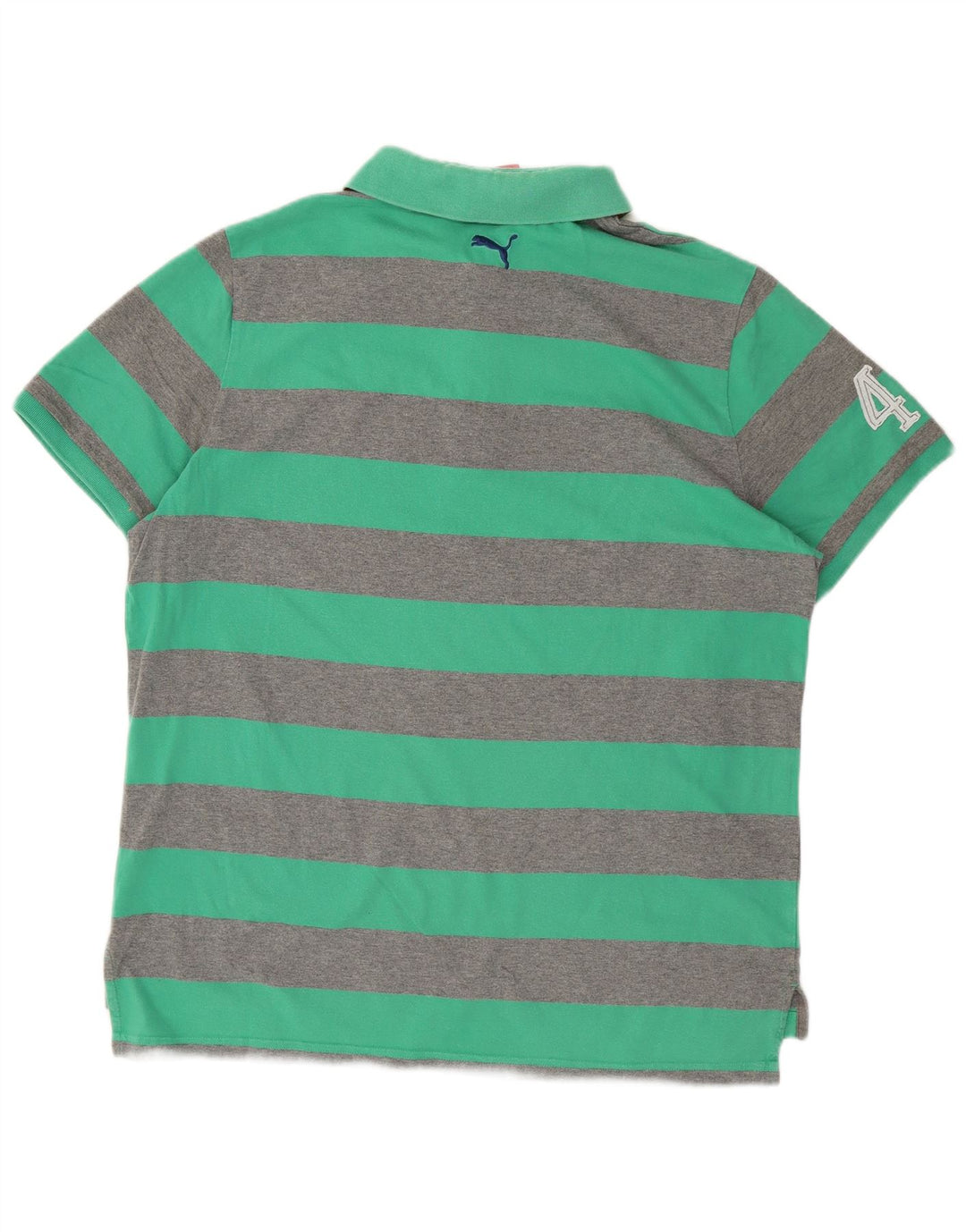 PUMA Mens Polo Shirt 2XL Green Striped