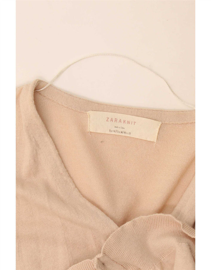 Zara Dame Cardigan Sweater UK 12 Medium Beige