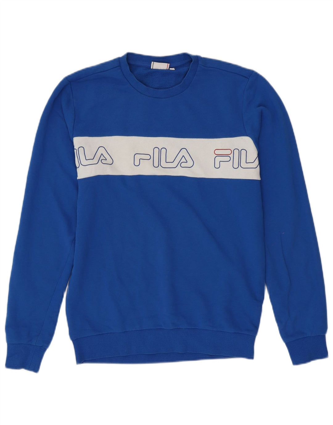 FILA Herre grafisk sweatshirt Jumper Medium Blue Colourblock Bomuld