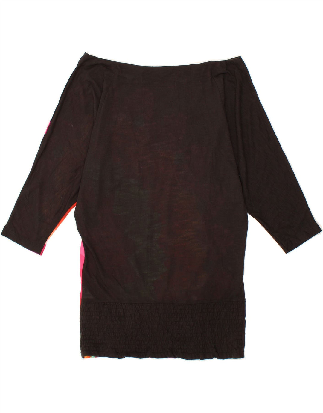 DESIGUAL Womens Batwing Blouse Top UK 10 Small Black Geometric Vintage Desigual and Second-Hand Desigual from Messina Hembry 