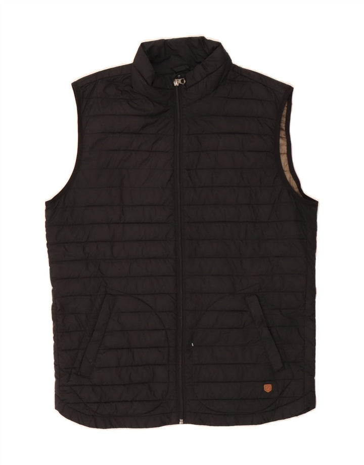 JACK & JONES Mens Padded Gilet UK 40 Large Black Polyester Vintage Jack & Jones and Second-Hand Jack & Jones from Messina Hembry 