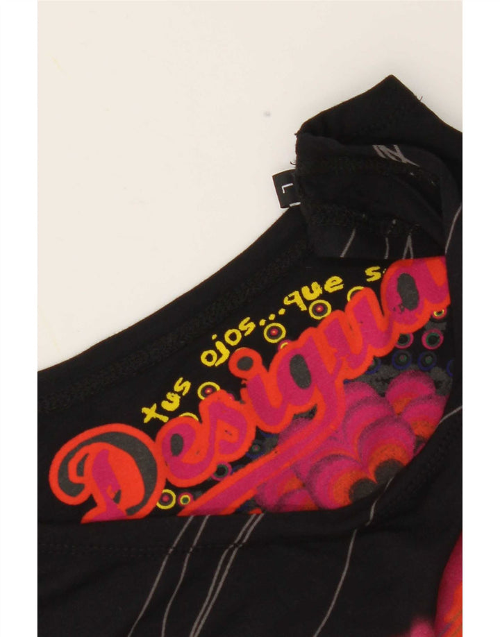 Desigual Dame Grafisk Vest Top UK 14 Large Sort