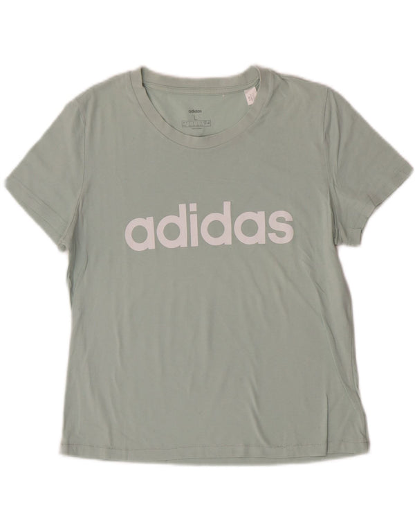 Adidas Dame Grafisk T-Shirt Top UK 16/18 Stor turkis