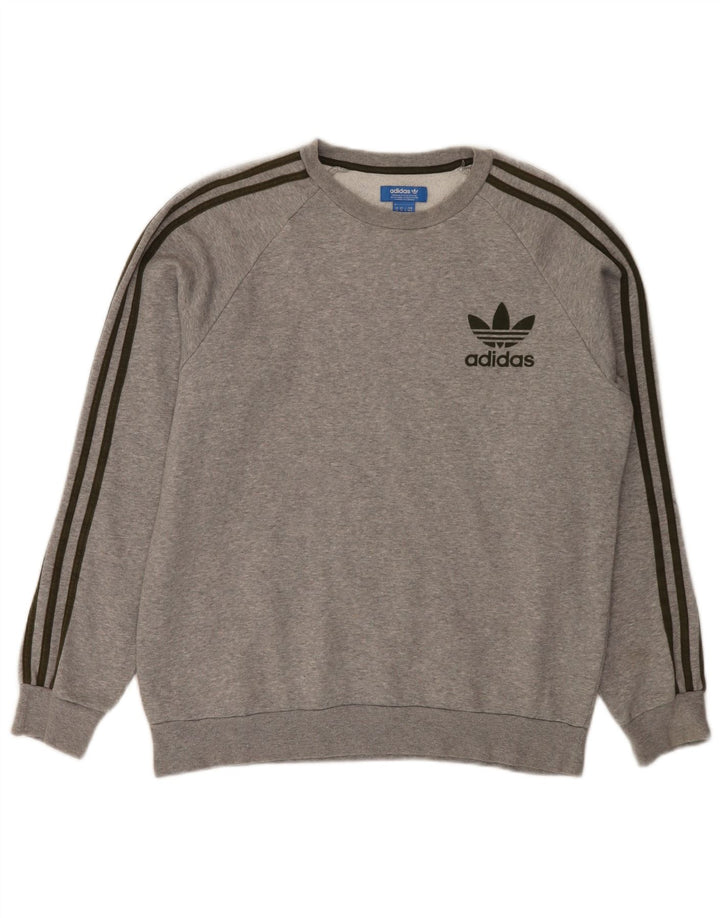 Adidas sweatshirt til mænd mellem grå bomuld