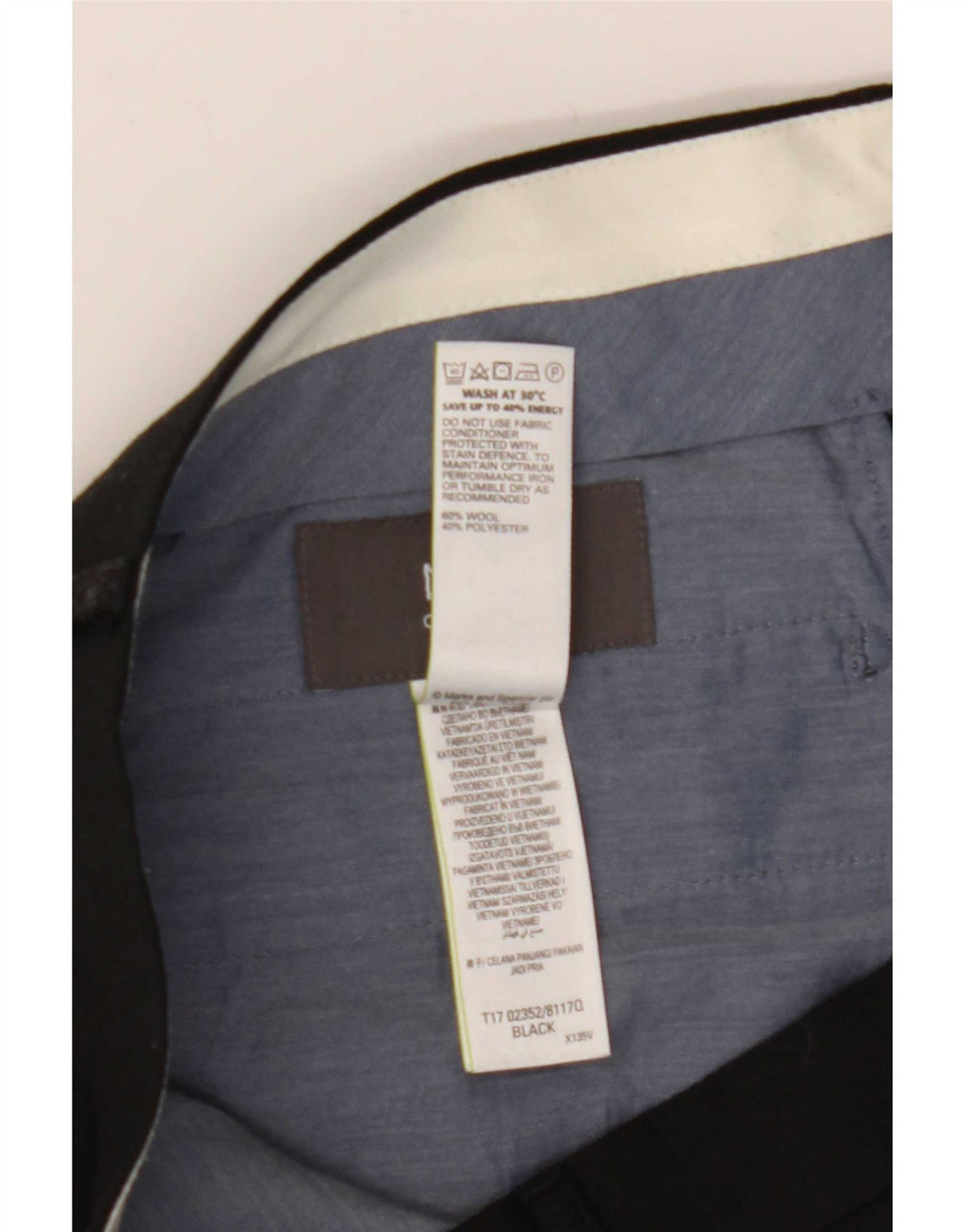 Marks & Spencer Herre Regular Casual Bukser W36 L31 Sort uld