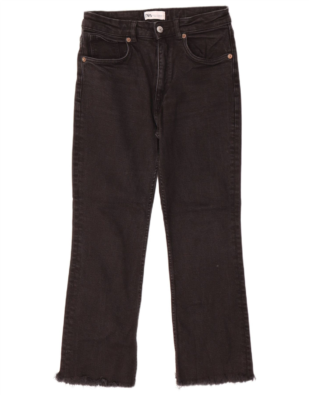 Zara Womens Cropped Jeans EU 40 Medium W30 L24 Sort