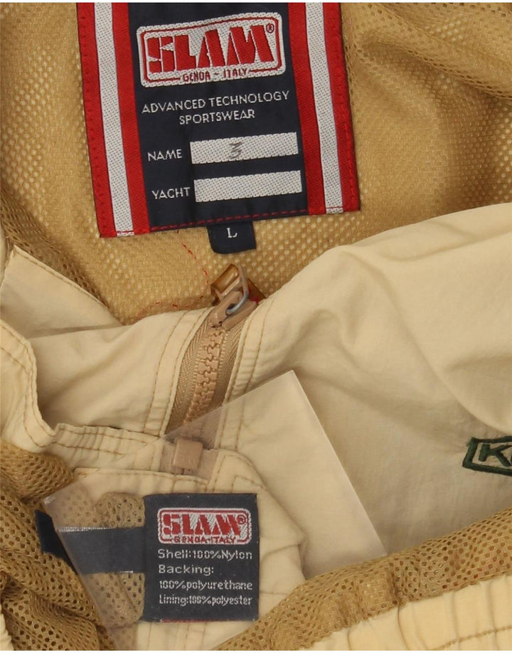 Slam Herre Bomber Jacket UK 40 Stor Beige Nylon