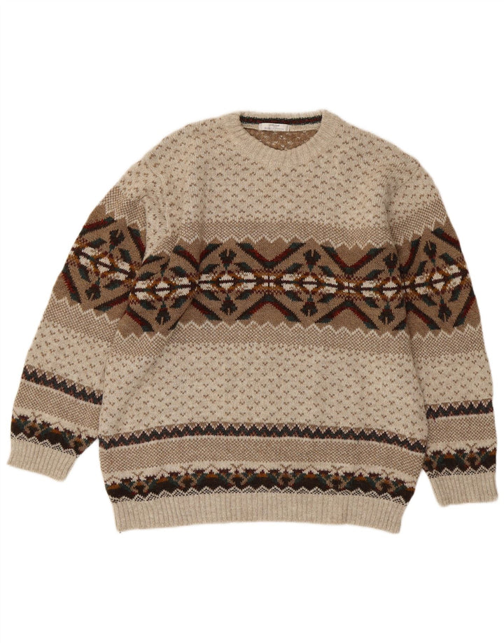 Marks & Spencer Herre St. Michael Crew Neck Jumper Sweater Stor Beige