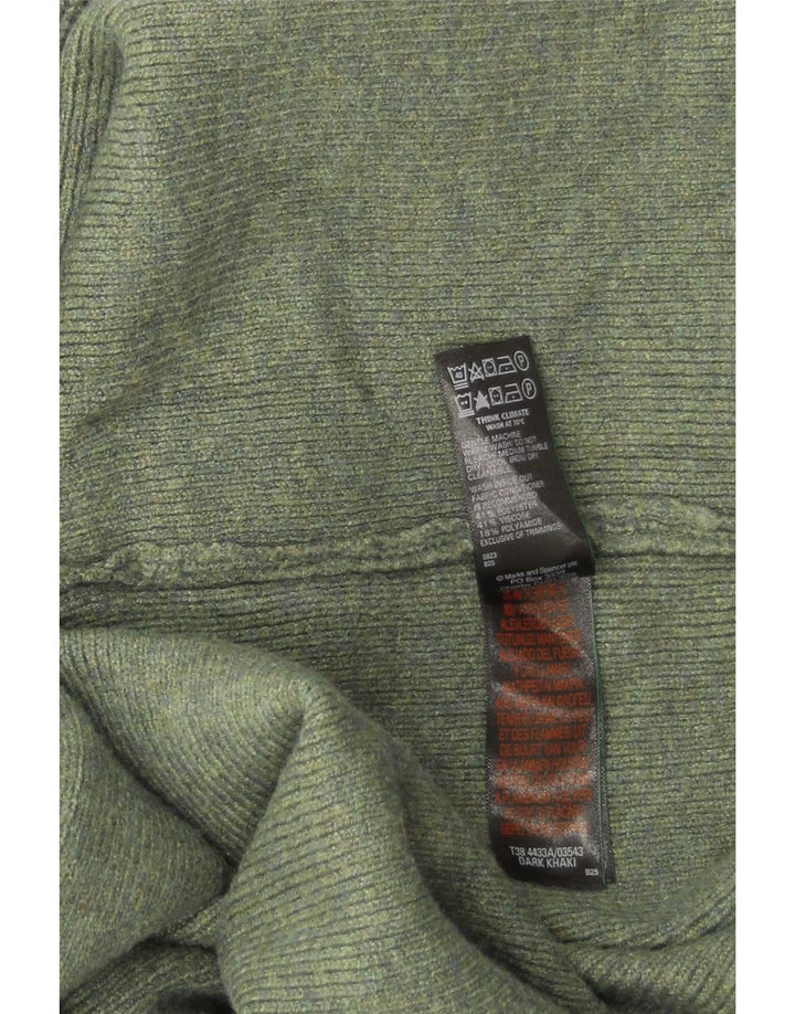Marks & Spencer Dame Longline Åben Cardigan Sweater UK 16 Large Khaki