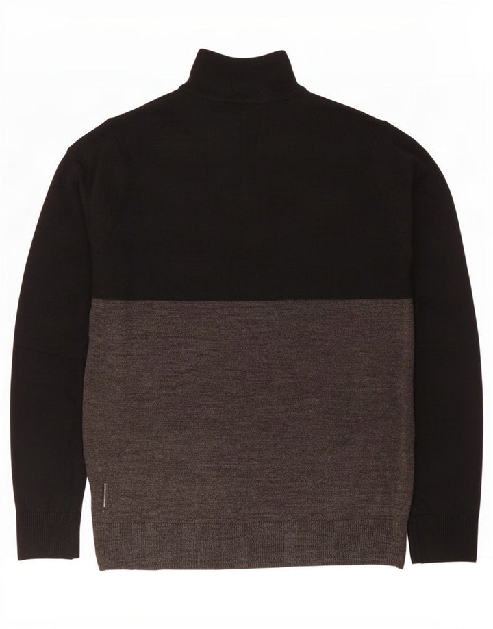 French Connection Herre Zip Neck Jumper Sweater Medium Sort Colourblock