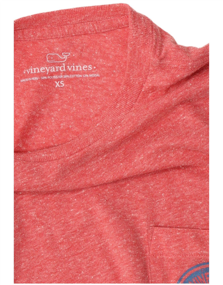 Vineyard Vines Herre grafisk T-shirt Top XS Pink Flecked Polyester