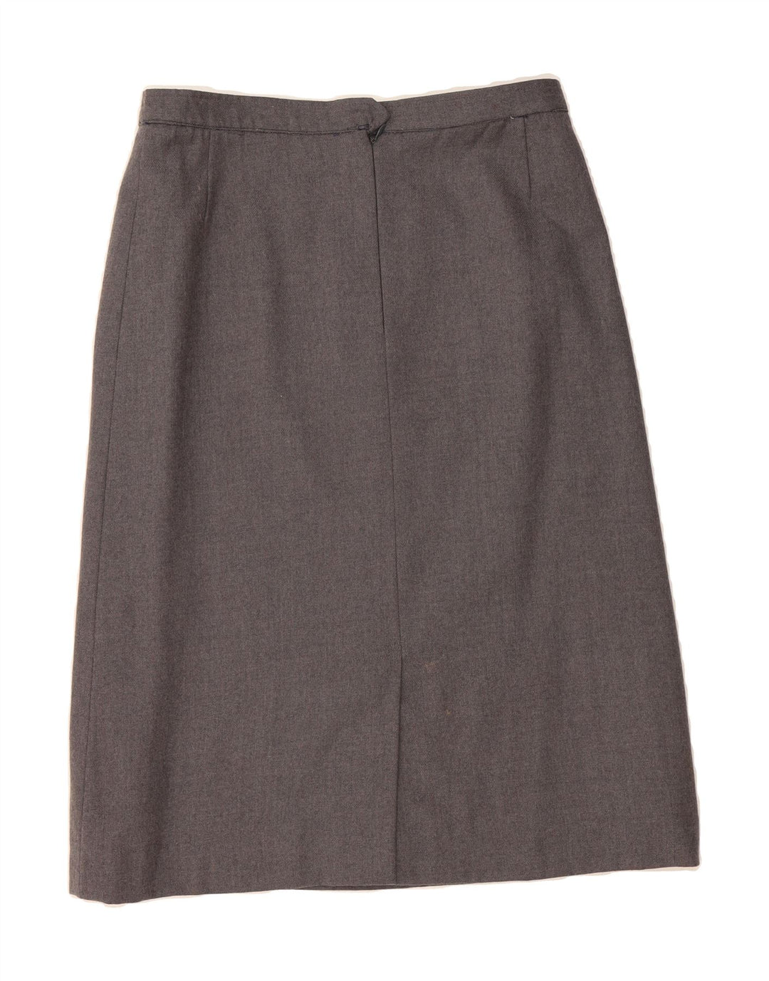 ALLYSON WOOD Womens A-Line Skirt UK 14 Medium W30  Grey Virgin Wool Vintage Allyson Wood and Second-Hand Allyson Wood from Messina Hembry 