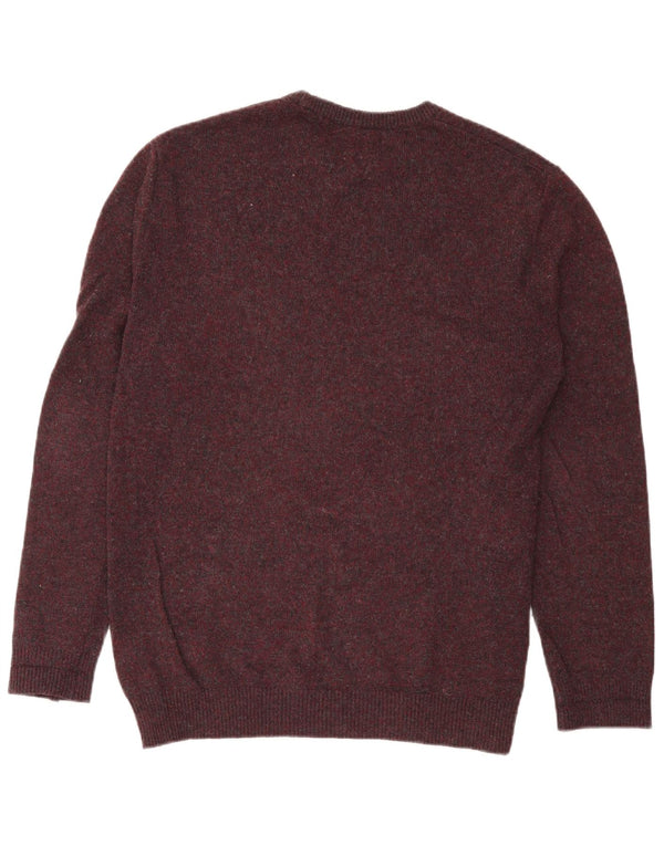 Jack Wills Herre Crew Neck Jumper Sweater Large Bourgogne Flecked Merino Wool