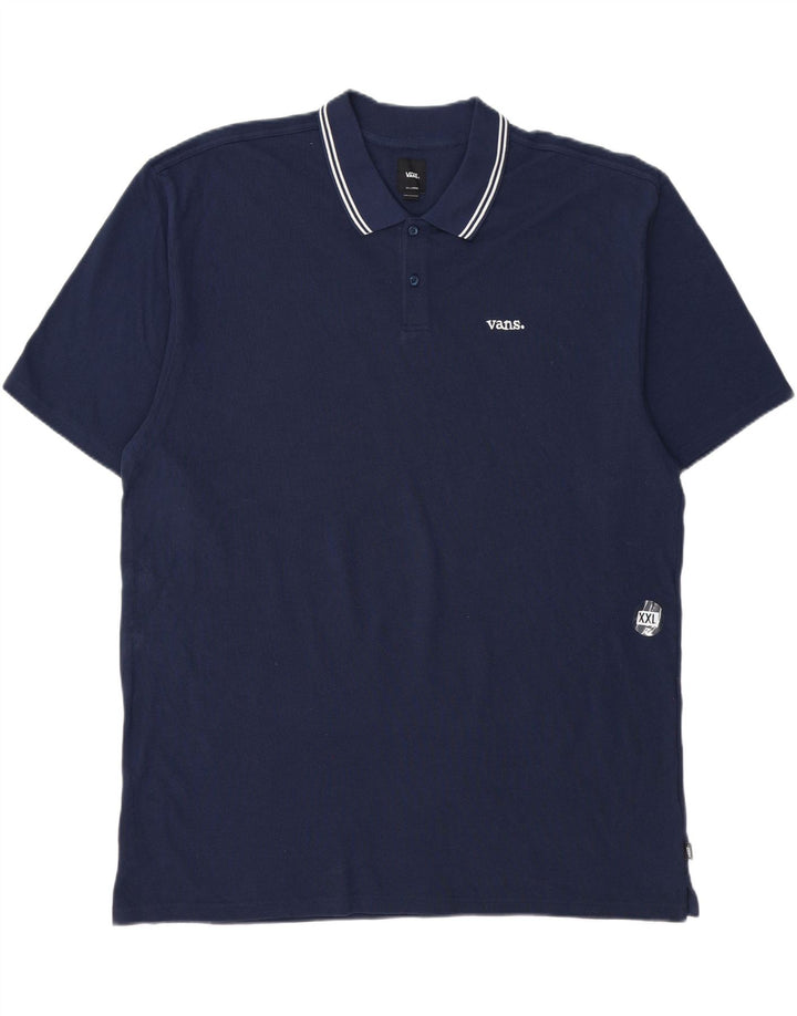 VANS Mens Polo Shirt 2XL Navy Blue Cotton Vintage Vans and Second-Hand Vans from Messina Hembry 