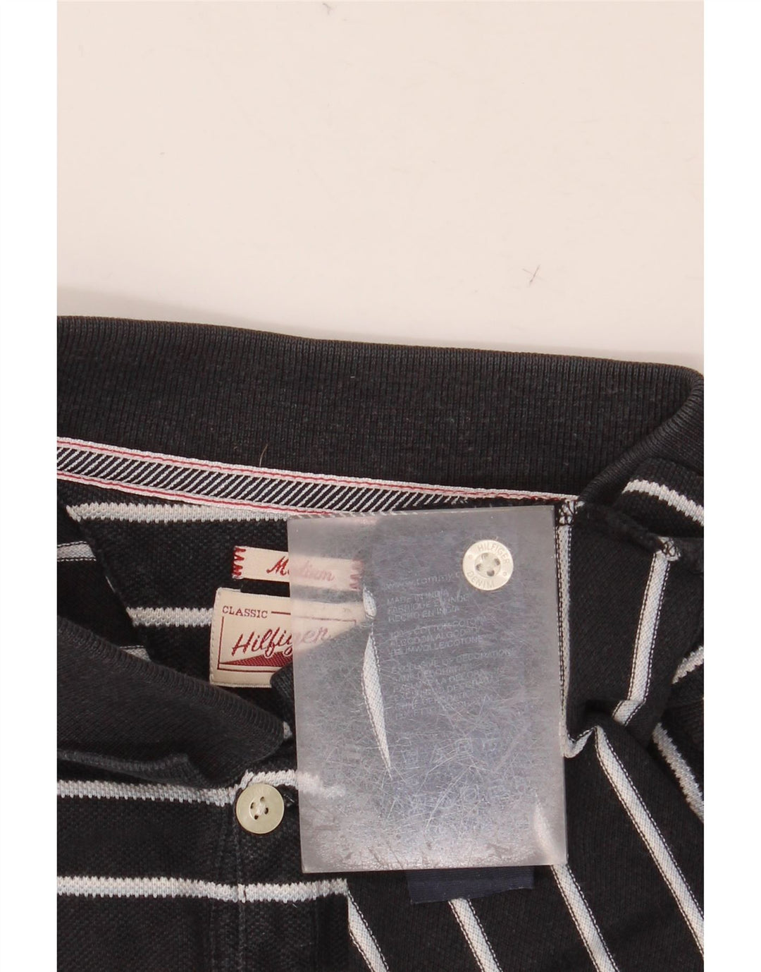 TOMMY HILFIGER Poloshirt til mænd Medium sort stribet bomuld