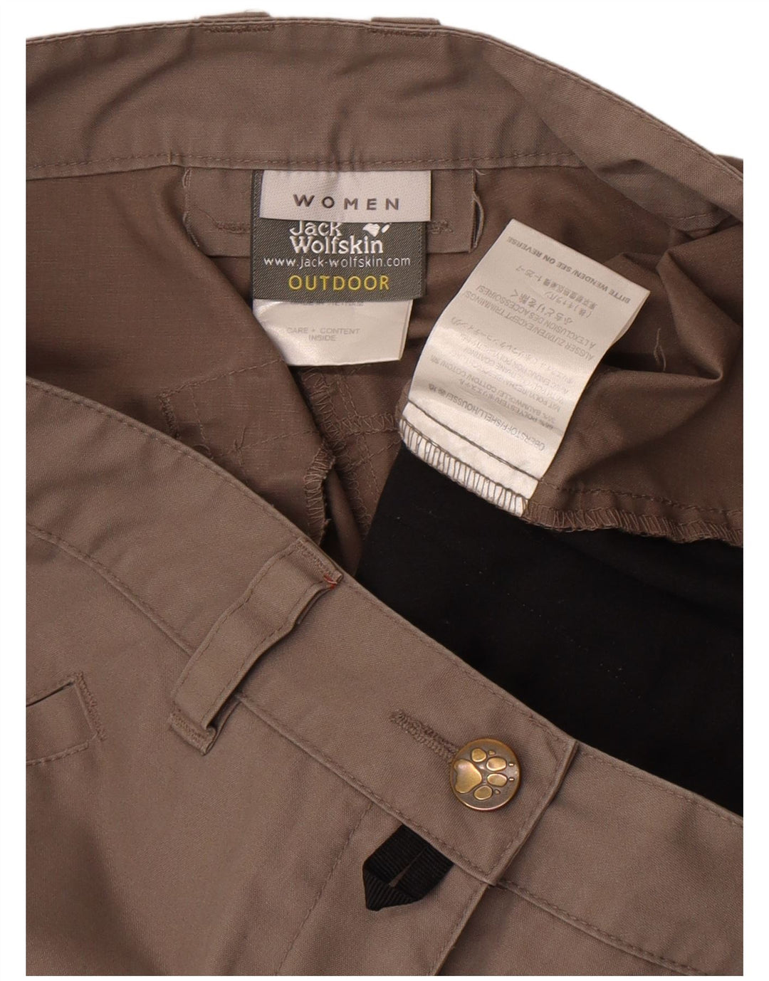 Jack Wolfskin Dame Vandre Cargo Bukser Small W28 L29 Grå Polyester
