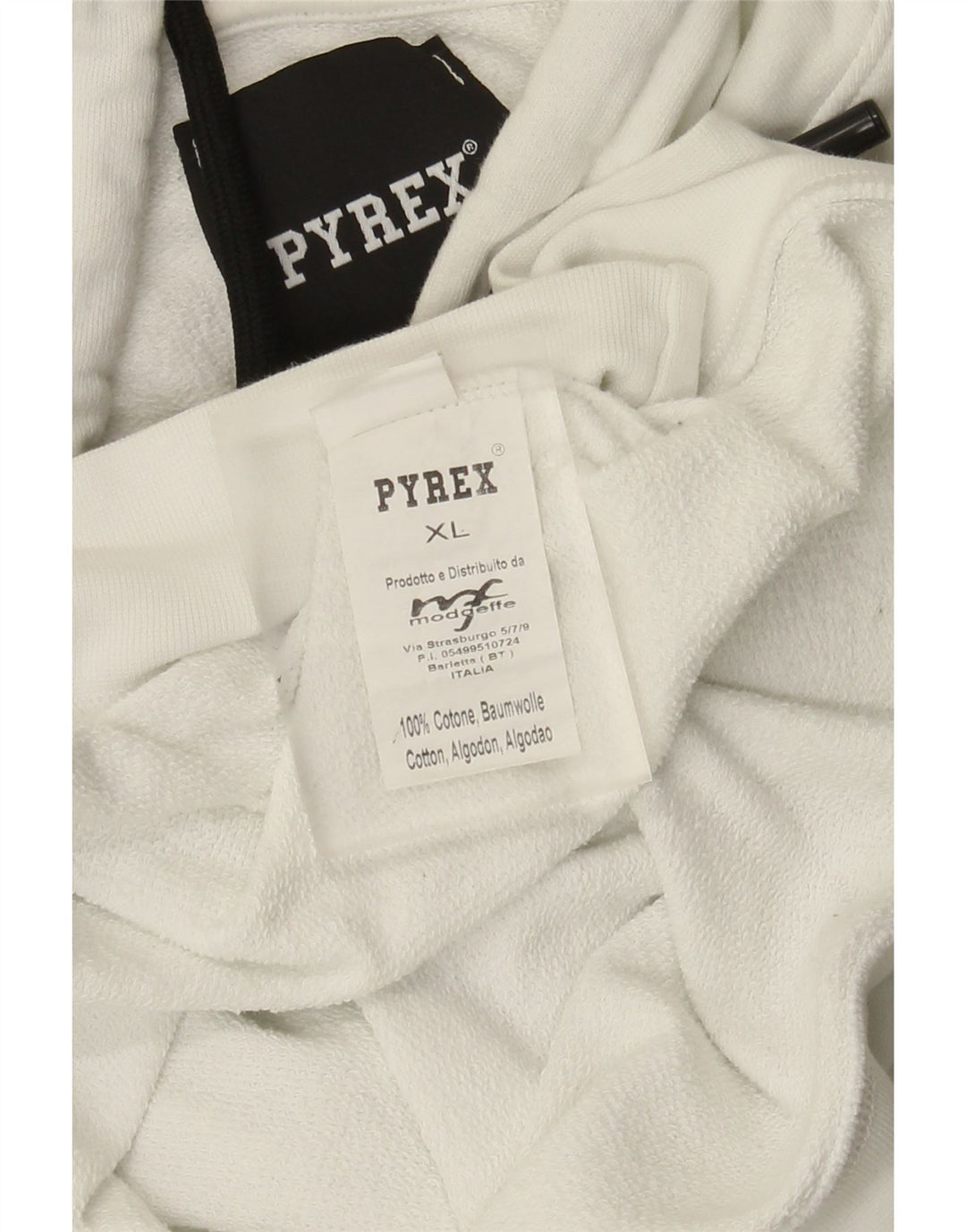 Pyrex grafisk hættetrøje til mænd XL Hvid bomuld
