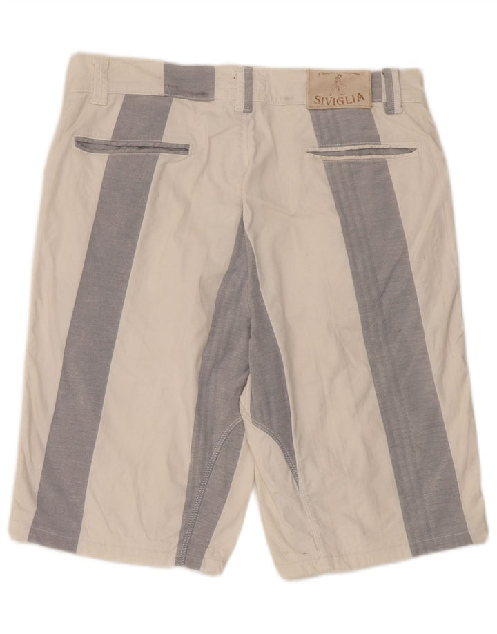 SIVIGLIA Casual Shorts til mænd W33 Medium hvid stribet bomuld