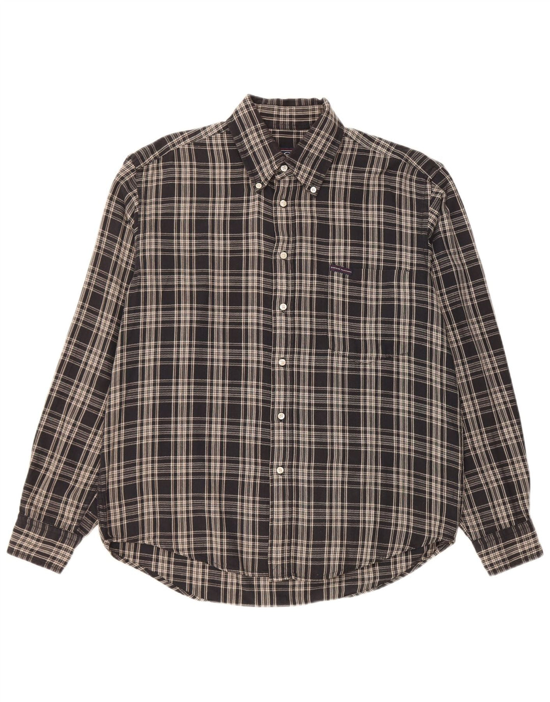 Sergio Tacchini Herre flannelskjorte Stor sort ternet bomuld