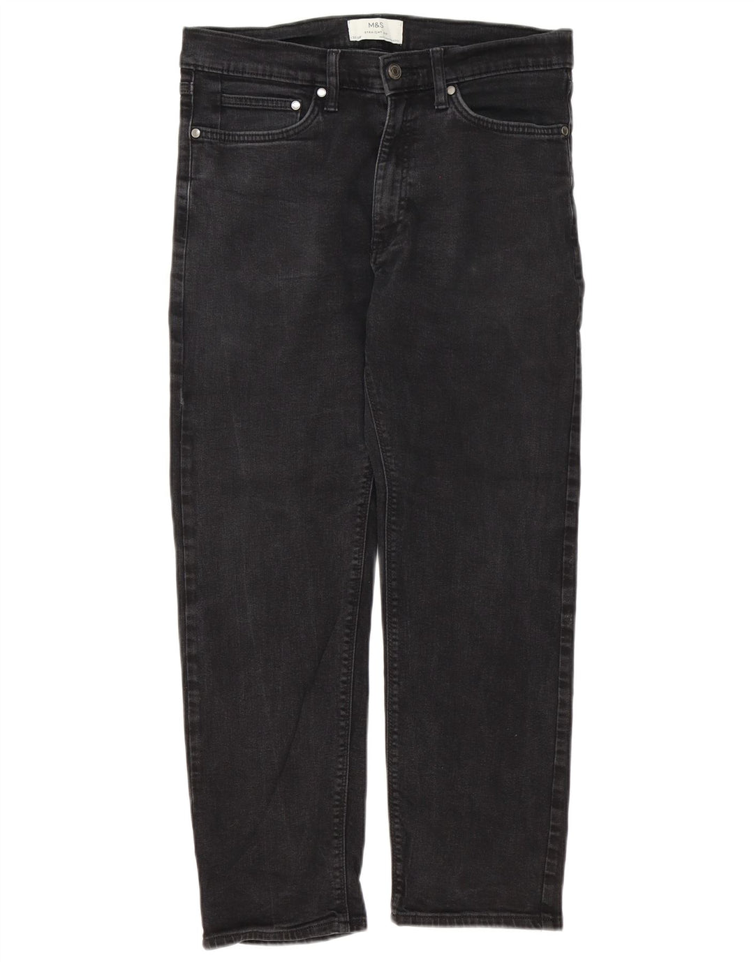 Marks & Spencer Straight Jeans til mænd W32 L27 sort bomuld