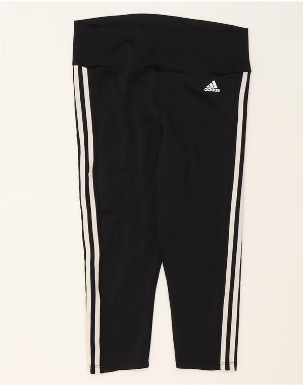 Adidas Womens Aeroready Capri Leggings UK 16/18 Large Black Polyester