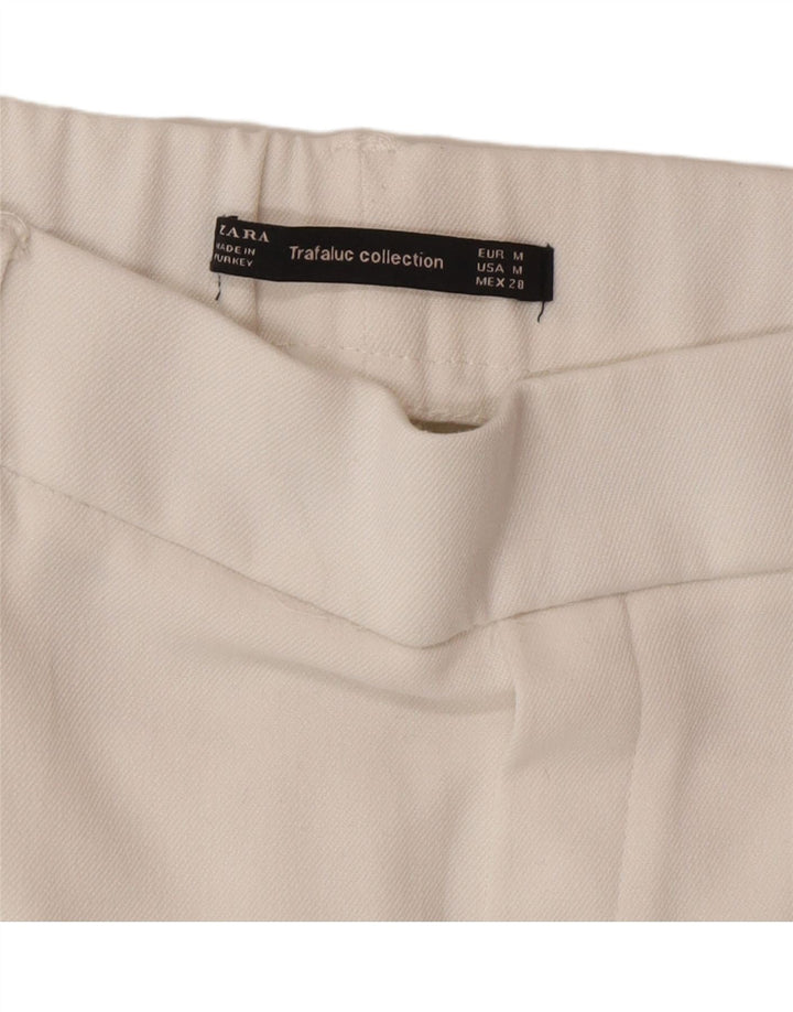 Zara Womens Cropped Trousers Medium W28 L24 White Colourblock