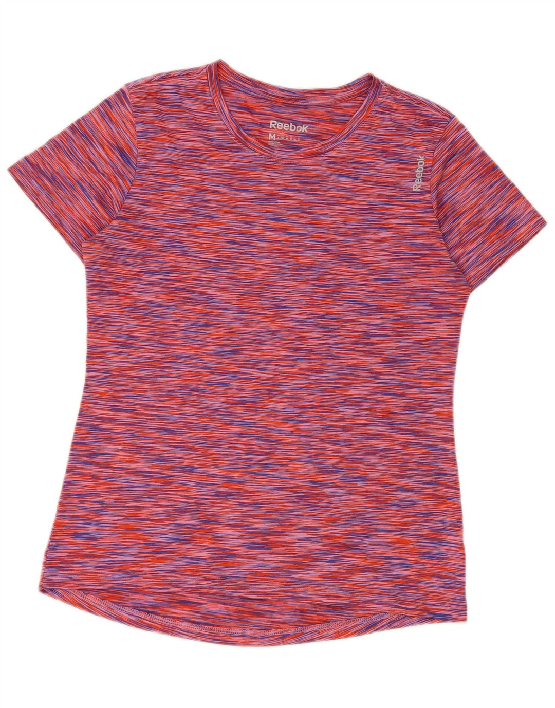 Reebok Dame T-Shirt Top UK 12 Medium Flerfarvet Flecked Polyester