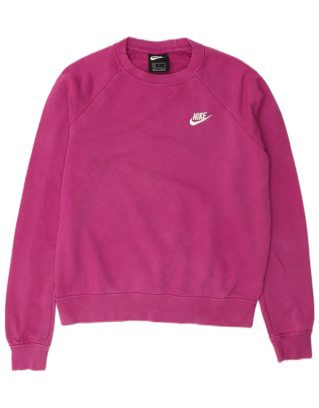 Nike Dame Oversized Sweatshirt Jumper UK 10 Small Pink Bomuld