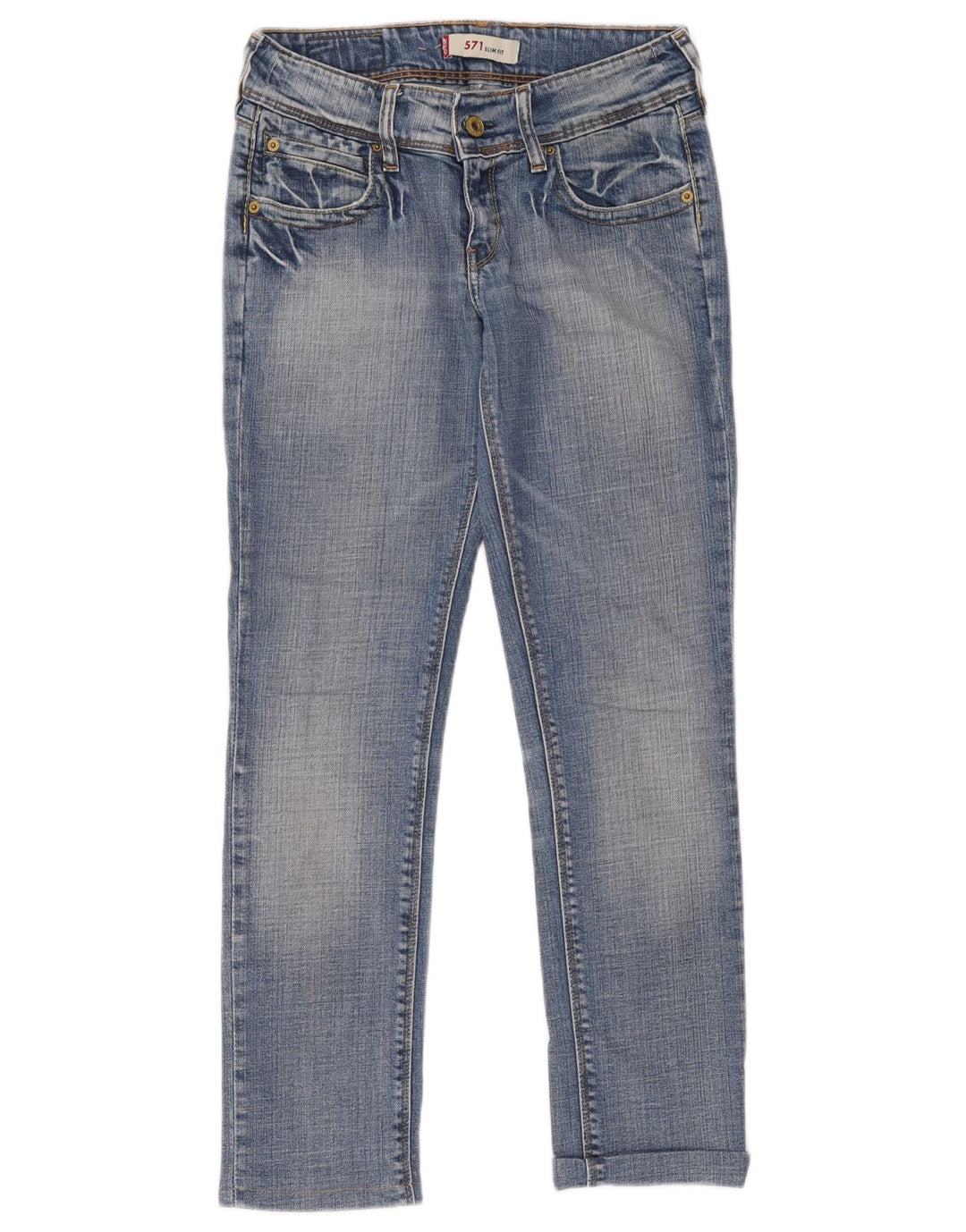 Levi's Dame 571 Slim Jeans W27 L34 Blå Bomuld