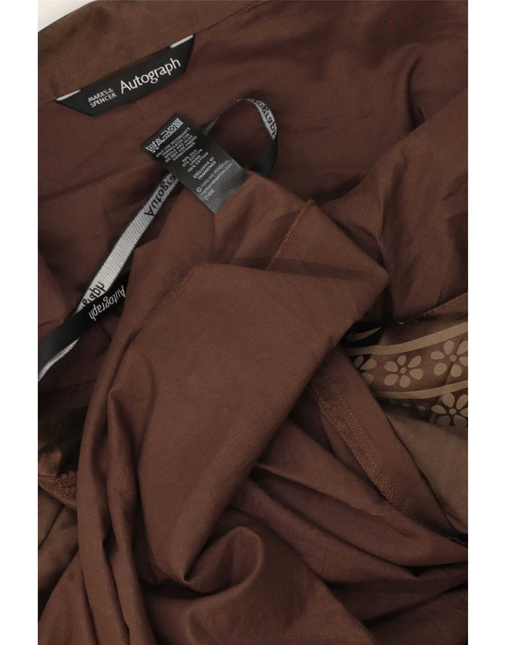 Marks & Spencer A-line nederdel til kvinder UK 12 Medium Brown Paisley Silk