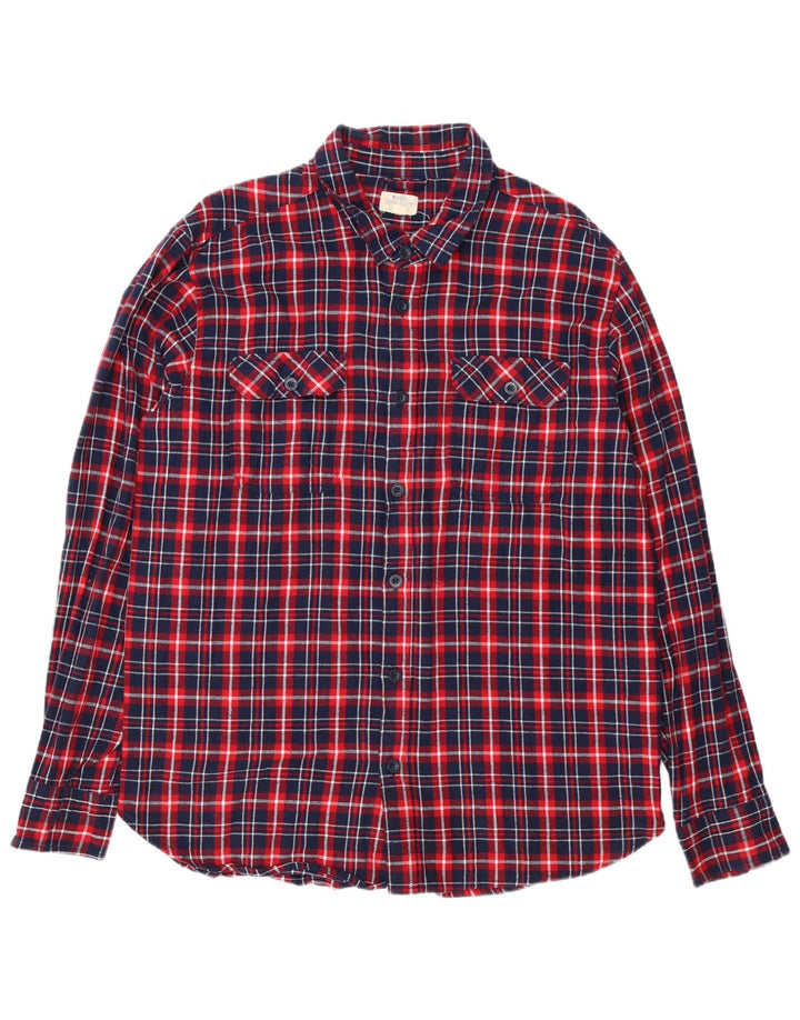 Mountain Warehouse Herre flannelskjorte XL marineblå ternet bomuld