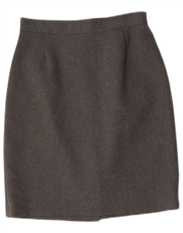 Vintage kvinders højtalje blyantnederdel IT 44 Medium W26 Grå polyester
