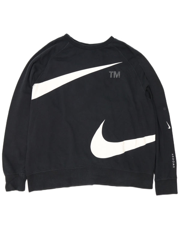 Nike grafisk sweatshirt til mænd 2XL sort bomuld