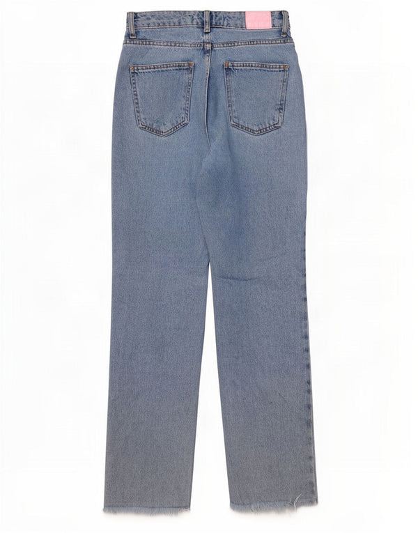 Zara Dame Straight Jeans EU 34 2XS W24 L29 Blå Bomuld