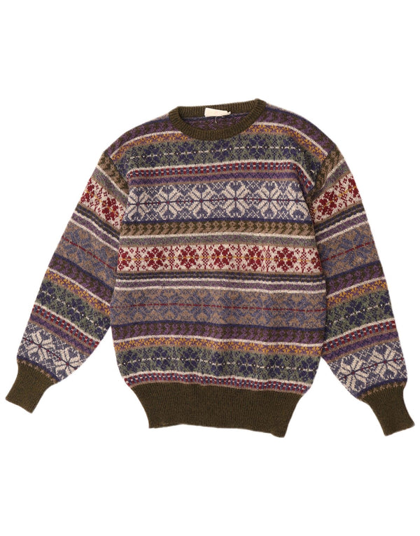 Michel Valerie Herre Crew Neck Jumper Sweater Small Multicolored Fair Isle