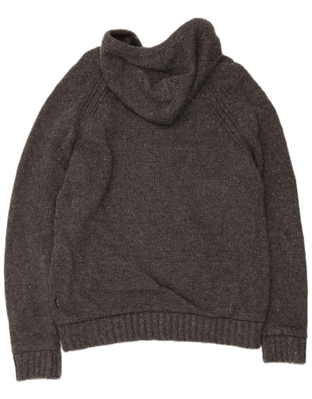 Fat Face Herre Hætte Cardigan Sweater Stor Grå Uld