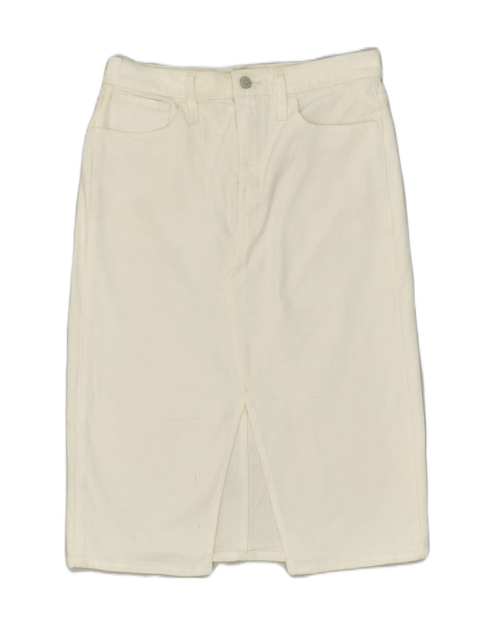 J. CREW Womens Straight Skirt W29 Medium White Cotton | Vintage J. Crew | Thrift | Second-Hand J. Crew | Used Clothing | Messina Hembry 