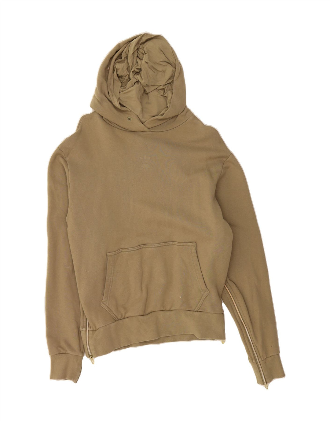 ADIDAS Womens Hoodie Jumper UK 10 Small Beige Vintage Adidas and Second-Hand Adidas from Messina Hembry 